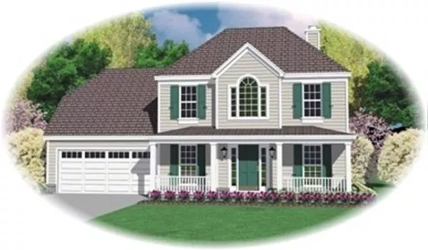 image of 2 story traditional house plan 8084